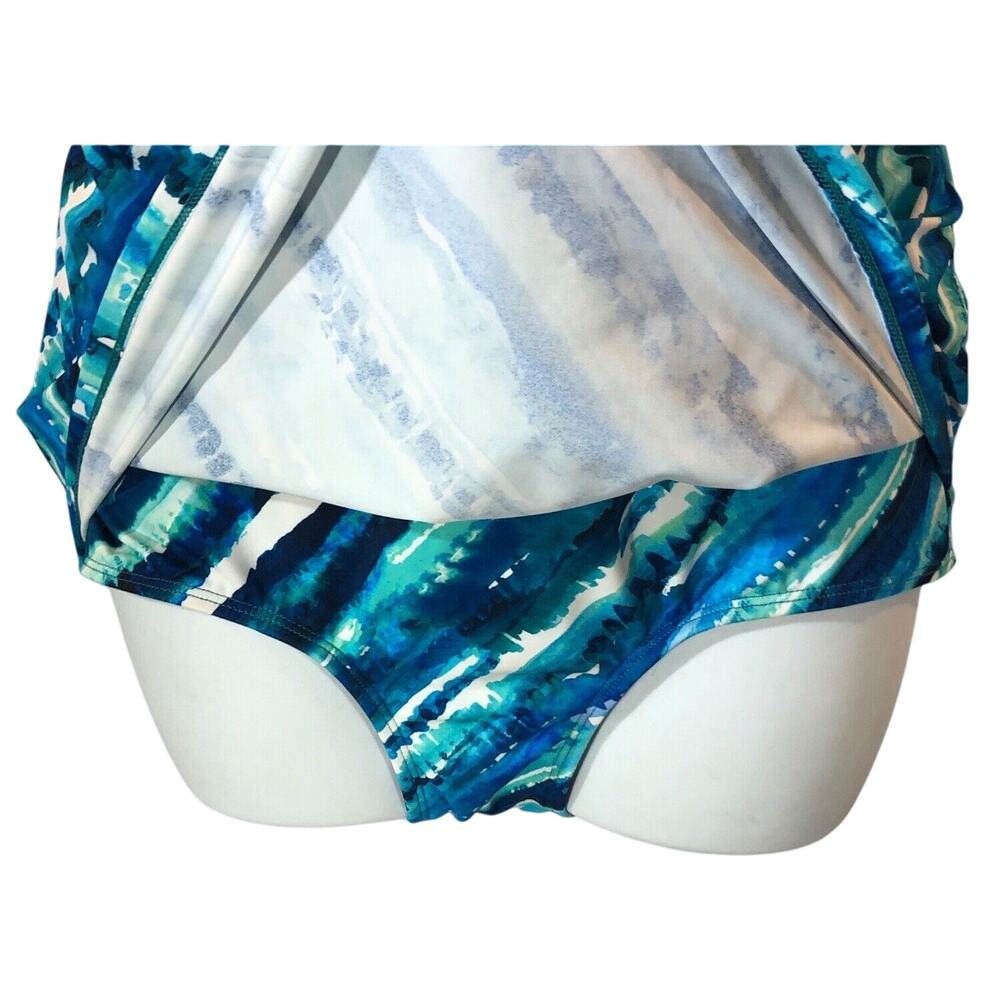 Kim Gravel x Swimsuits For All Womens 10 NEW Sarong One-Piece in Seaside Stripe - Picture 4 of 9